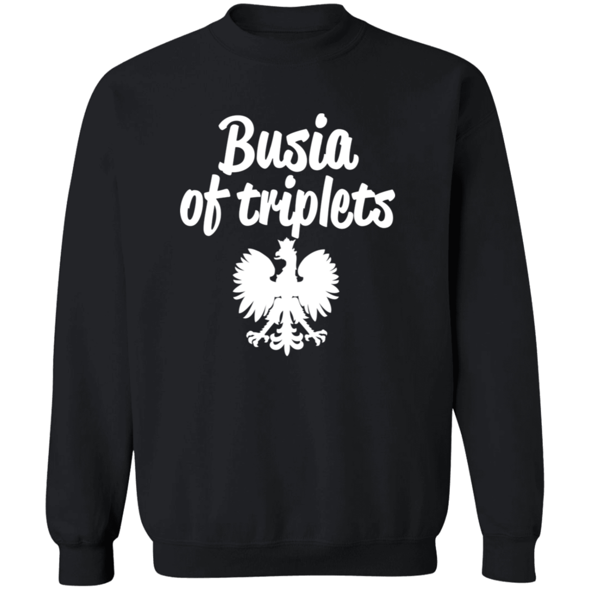 Busia of Triplets Apparel CustomCat G180 Crewneck Pullover Sweatshirt Black S