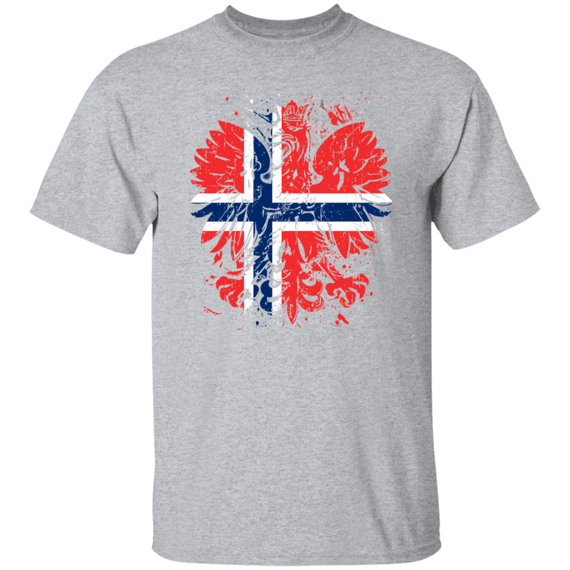 Polish Norweign Heritage T-Shirts CustomCat Sport Grey S