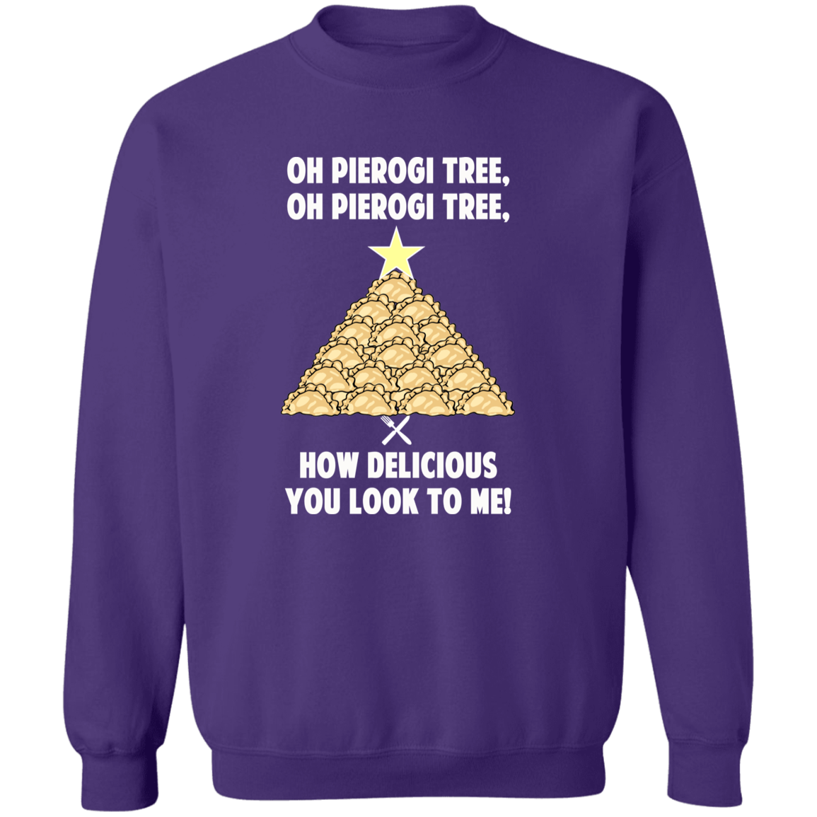 Oh Pierogi Tree Sweatshirt - The Original Sweatshirts CustomCat Purple S