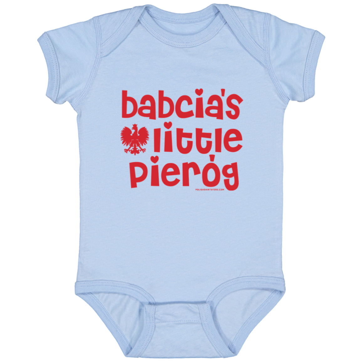 Babcia's Little Pierogi Infant Bodysuit Baby CustomCat Light Blue Newborn