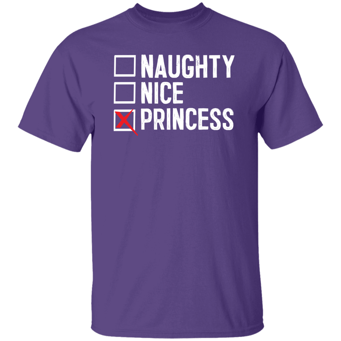 Naughty Nice Princess T-Shirts CustomCat Purple S