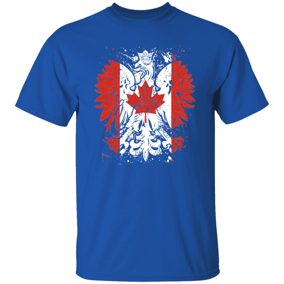 Polish Canadian Heritage T-Shirts CustomCat Royal S