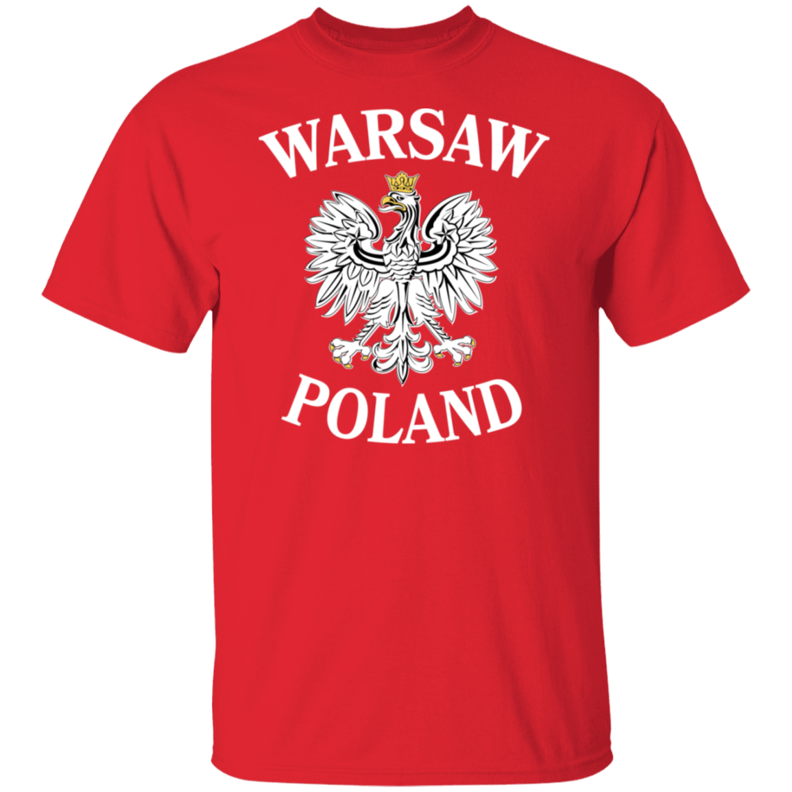 Warsaw Poland T-Shirt T-Shirts CustomCat Red S
