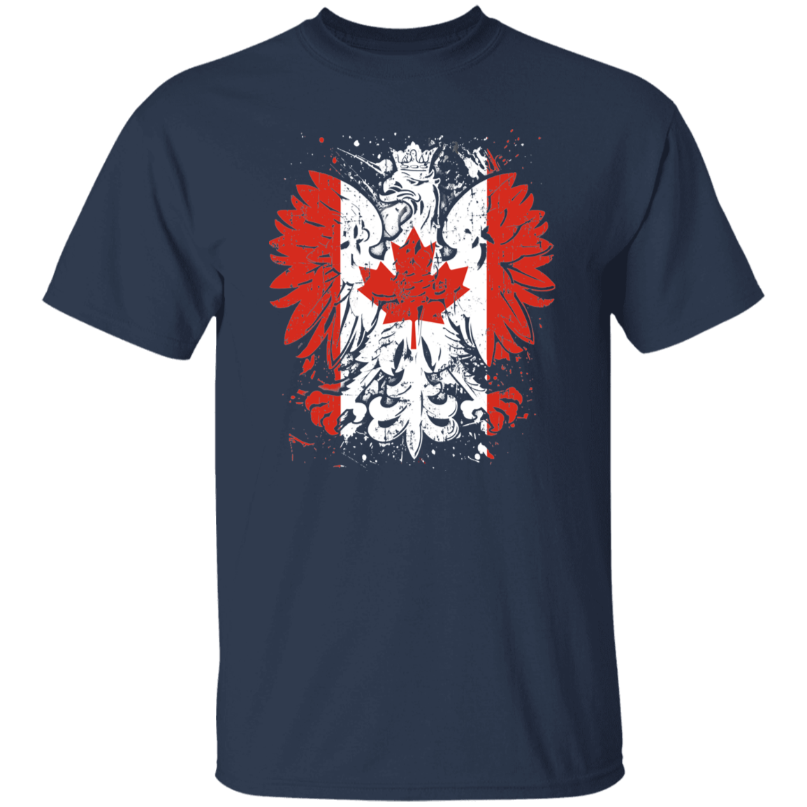 Polish Canadian Heritage T-Shirts CustomCat Navy S
