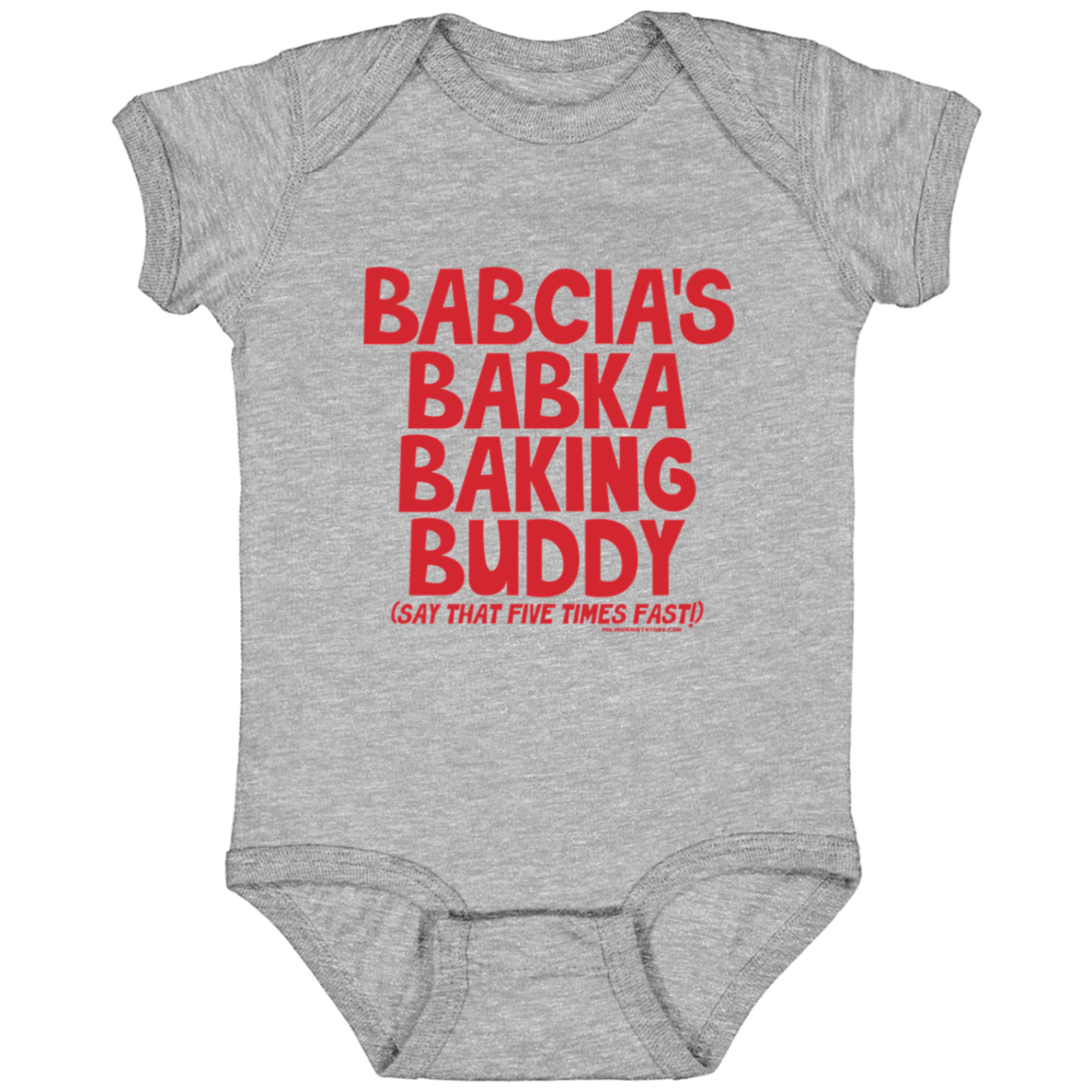 Babcia's Babka Baking Buddy Infant Bodysuit Baby CustomCat Heather Grey Newborn