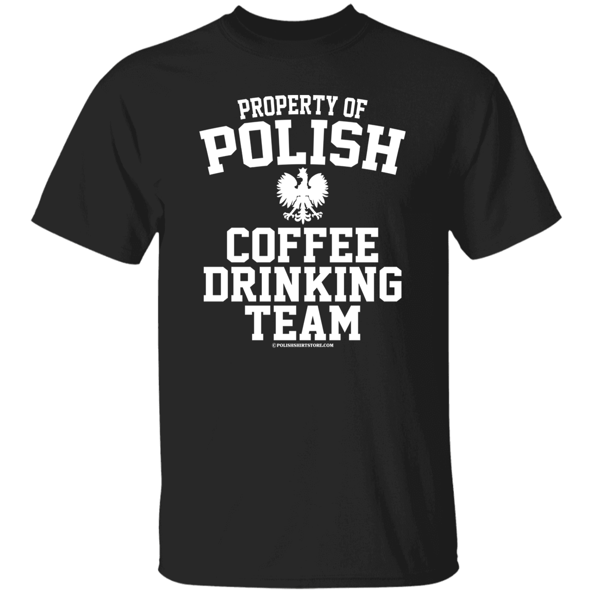 Property of Polish Coffee Drinking Team Apparel CustomCat G500 5.3 oz. T-Shirt Black S