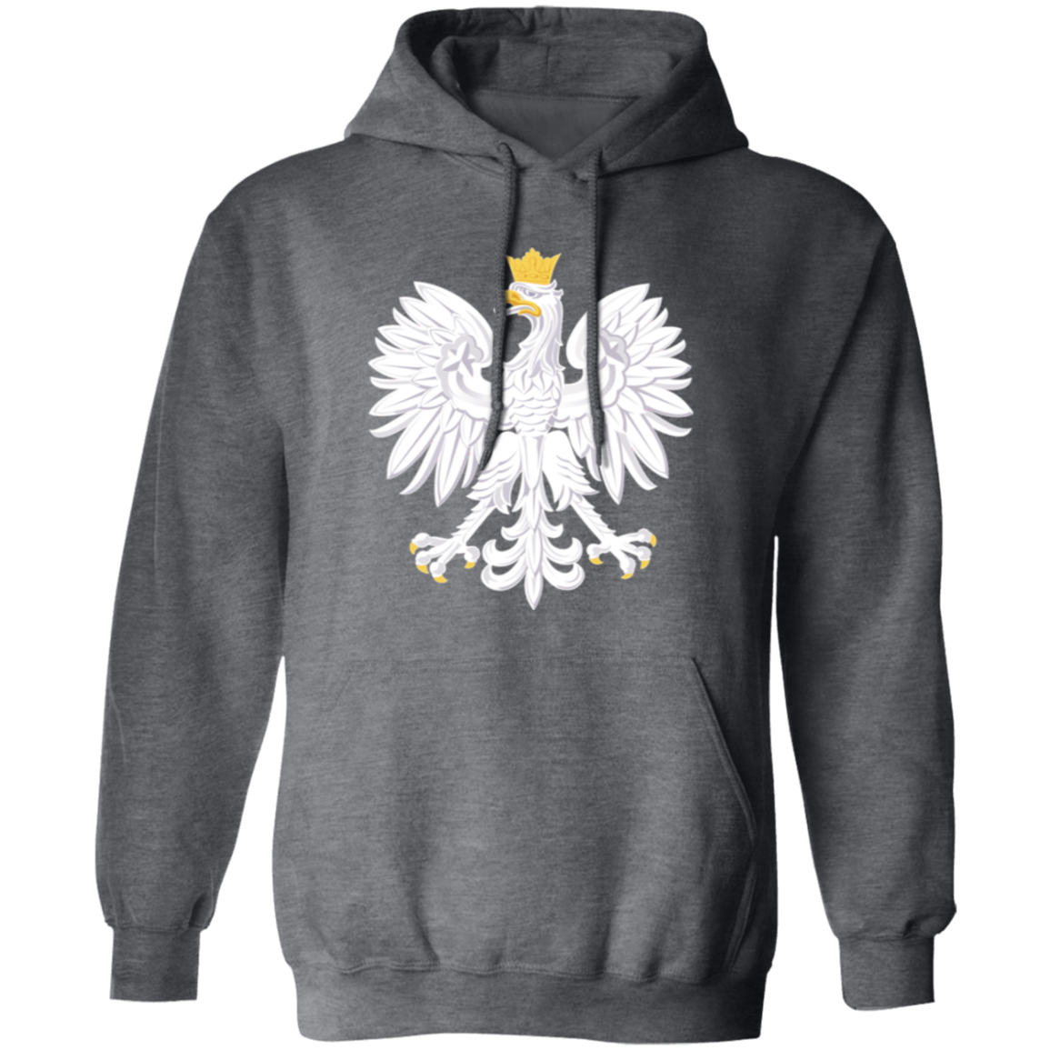 Polish Eagle Hoodie Sweatshirts CustomCat Dark Heather S