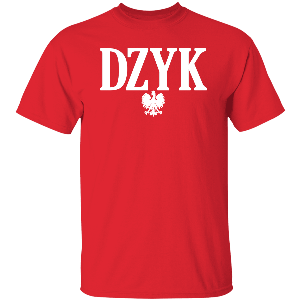 DZYK Polish Surname Ending Apparel CustomCat G500 5.3 oz. T-Shirt Red S