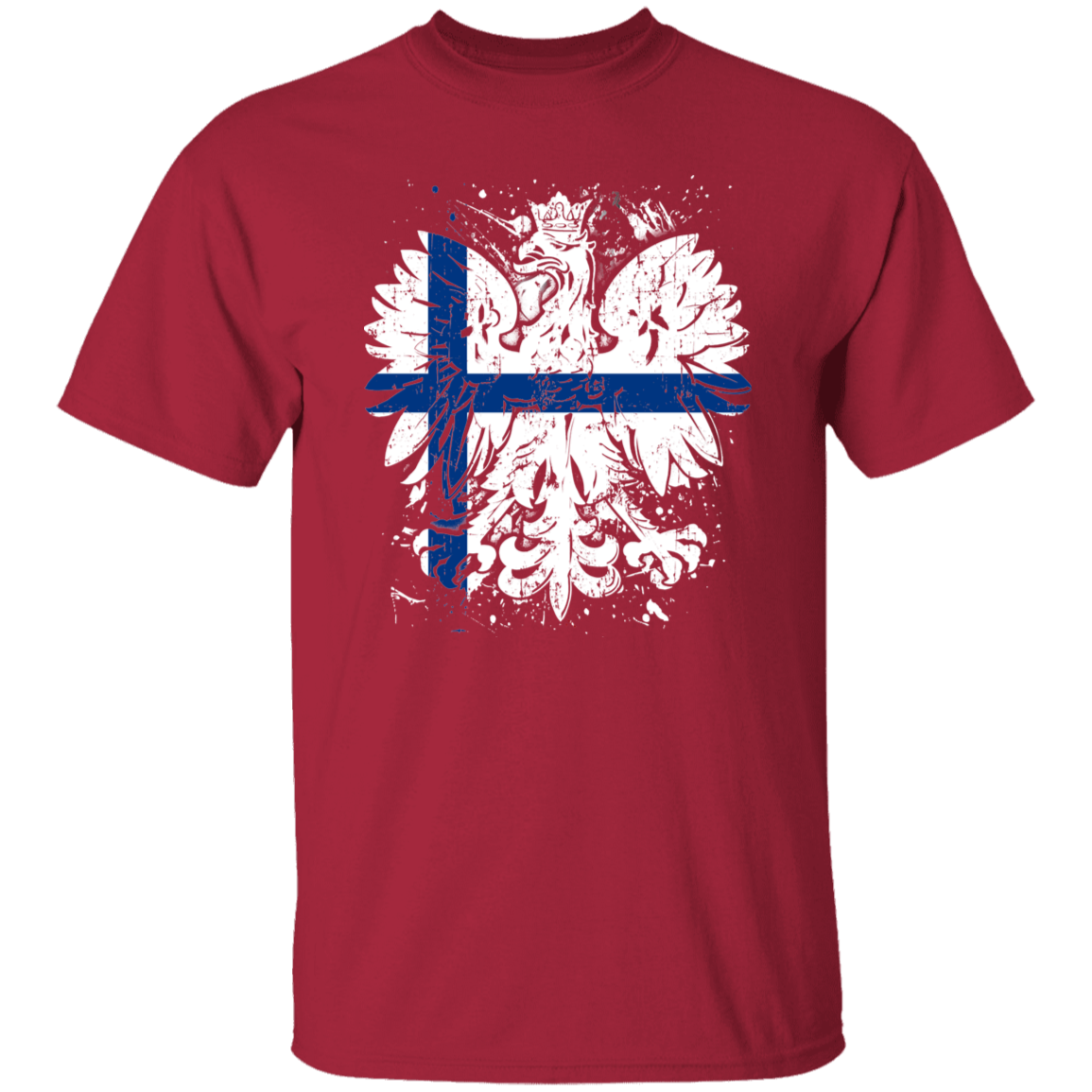 Polish Finnish Heritage T-Shirts CustomCat Cardinal S