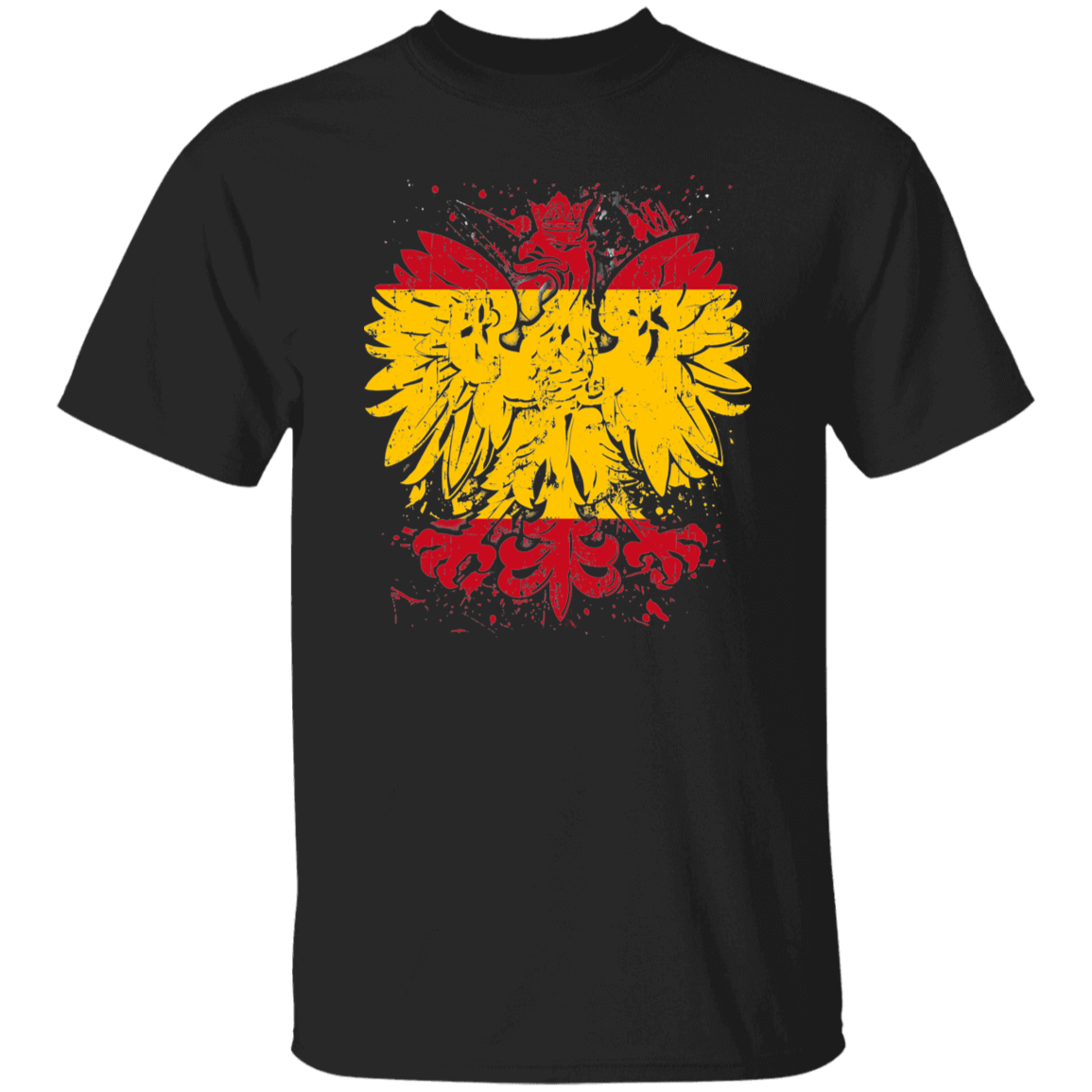 Polish Spanish Heritage T-Shirts CustomCat Black S