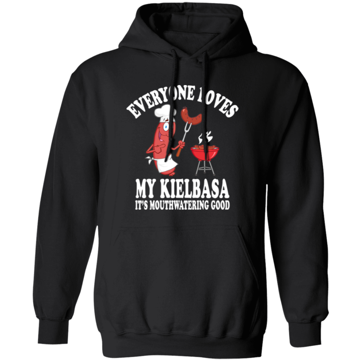 Everyone Loves My Kielbasa Apparel CustomCat G185 Pullover Hoodie Black S