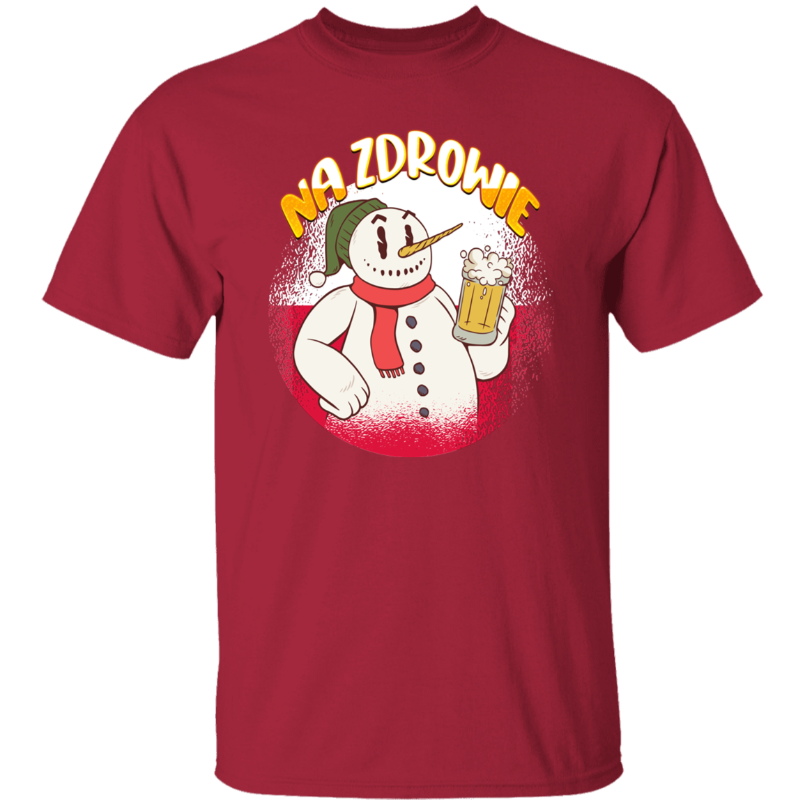 Na Zdrowie Snowman T-Shirts CustomCat Cardinal S
