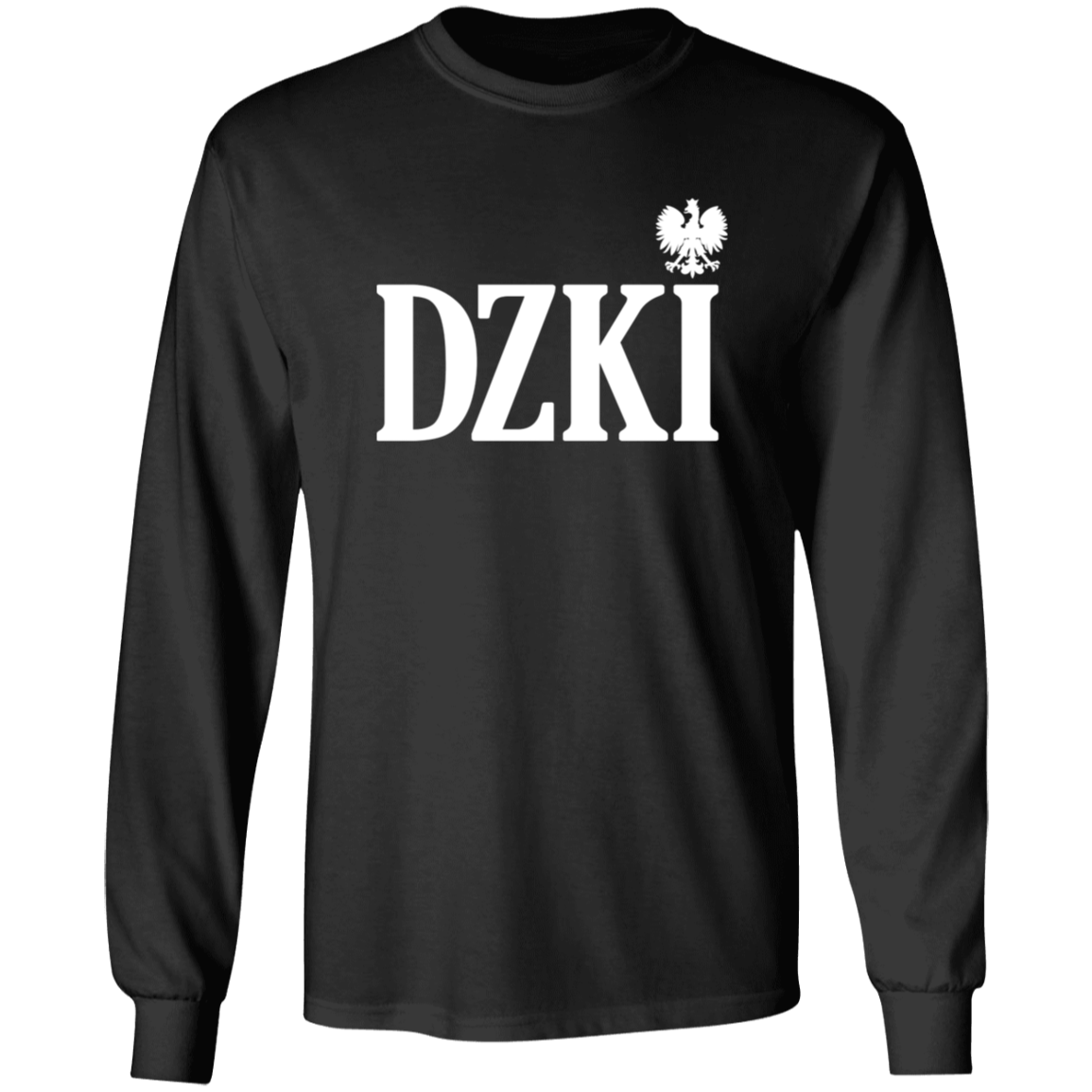 DZKI Polish Surname Ending Apparel CustomCat G240 LS Ultra Cotton T-Shirt Black S