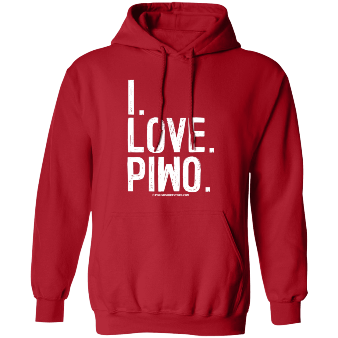 I Love Piwo Apparel CustomCat G185 Pullover Hoodie Red S