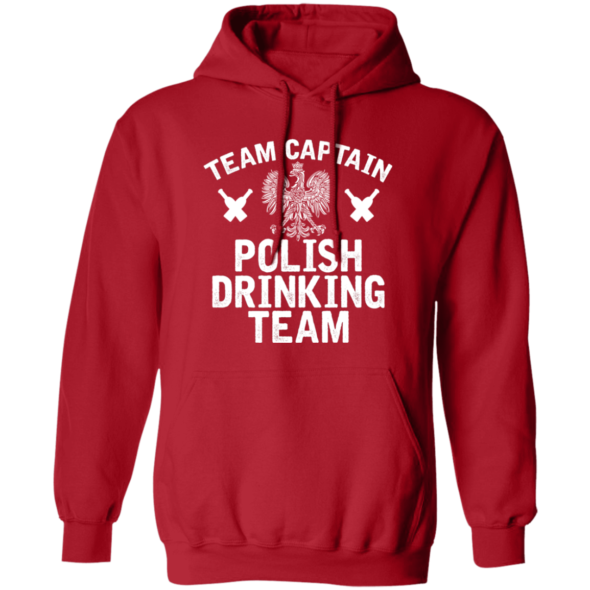 Team Captain Polish Drinking Team Apparel CustomCat G185 Pullover Hoodie Red S