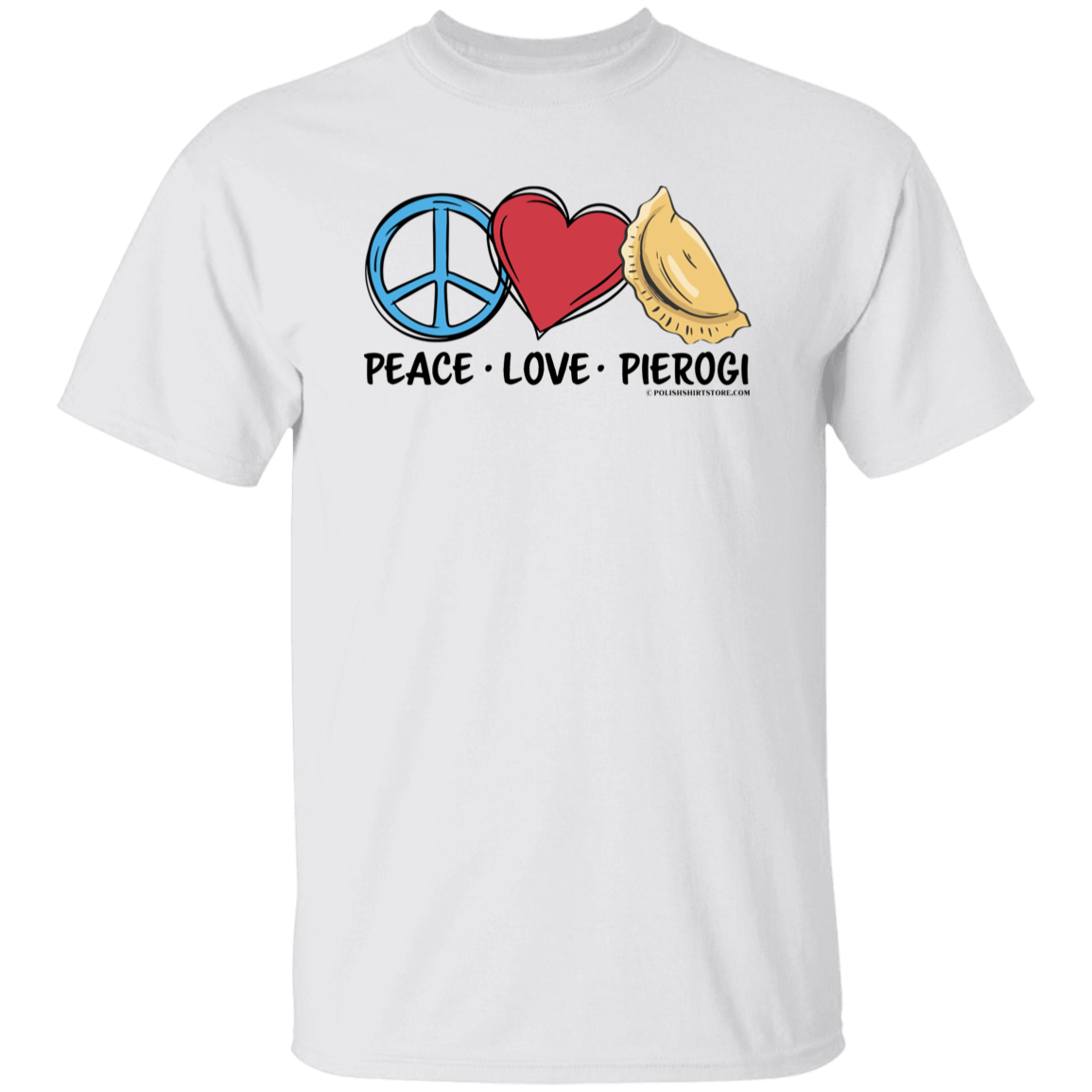 Peace Love Pierogi T-Shirts CustomCat White S