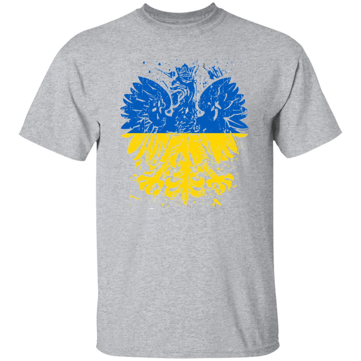 Polish Ukrainian Heritage T-Shirts CustomCat Sport Grey S
