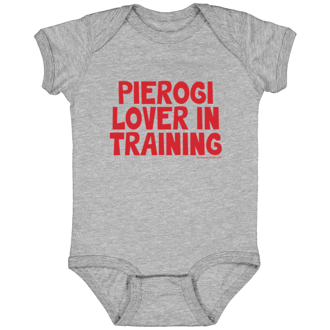 Pierogi Lover In Training Infant Bodysuit Baby CustomCat Heather Grey Newborn
