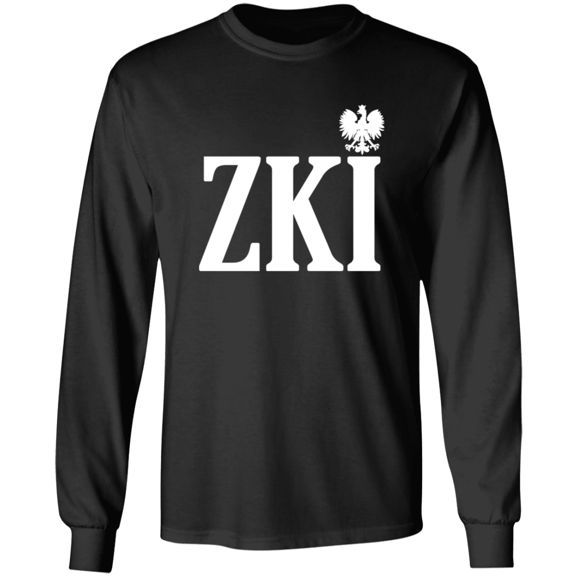 ZKI Polish Surname Ending Apparel CustomCat G240 LS Ultra Cotton T-Shirt Black S