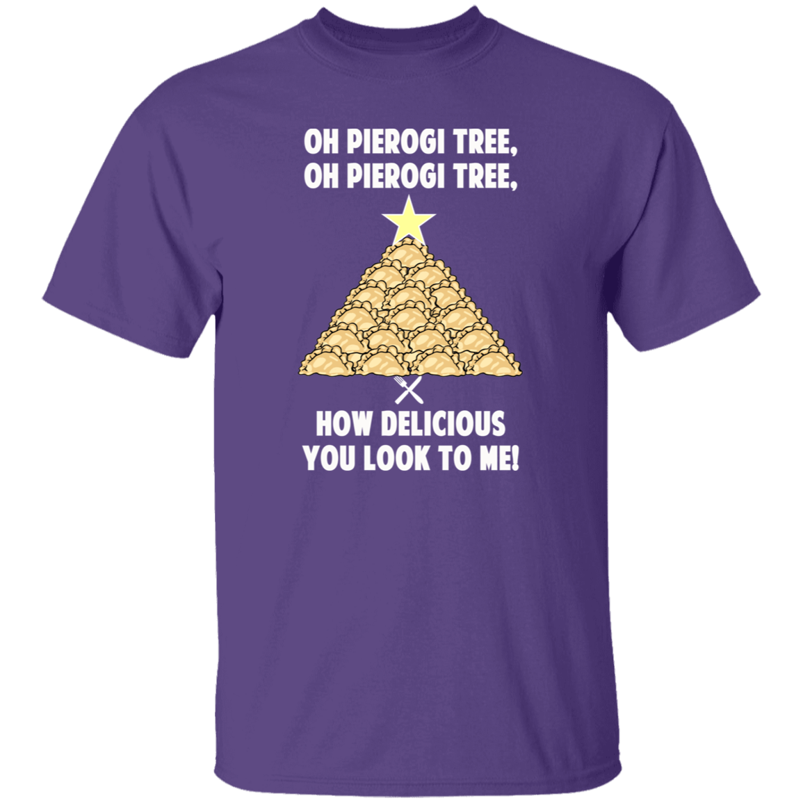 Pierogi Tree T-Shirt - The Original T-Shirts CustomCat Purple S