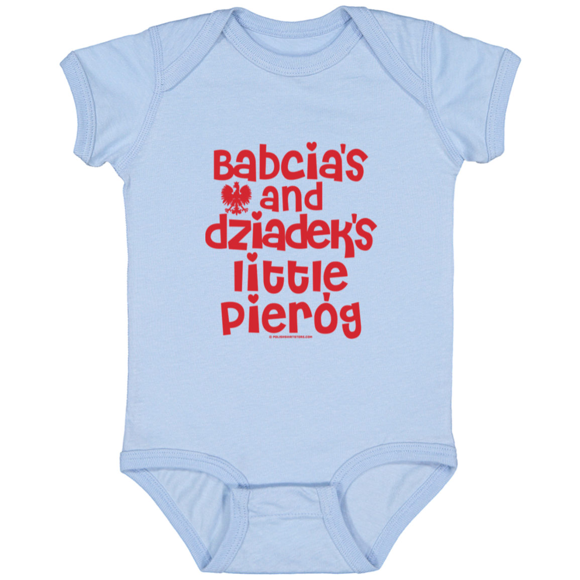 Babcia & Dziadek's Little Pierog Infant Bodysuit Baby CustomCat Light Blue Newborn