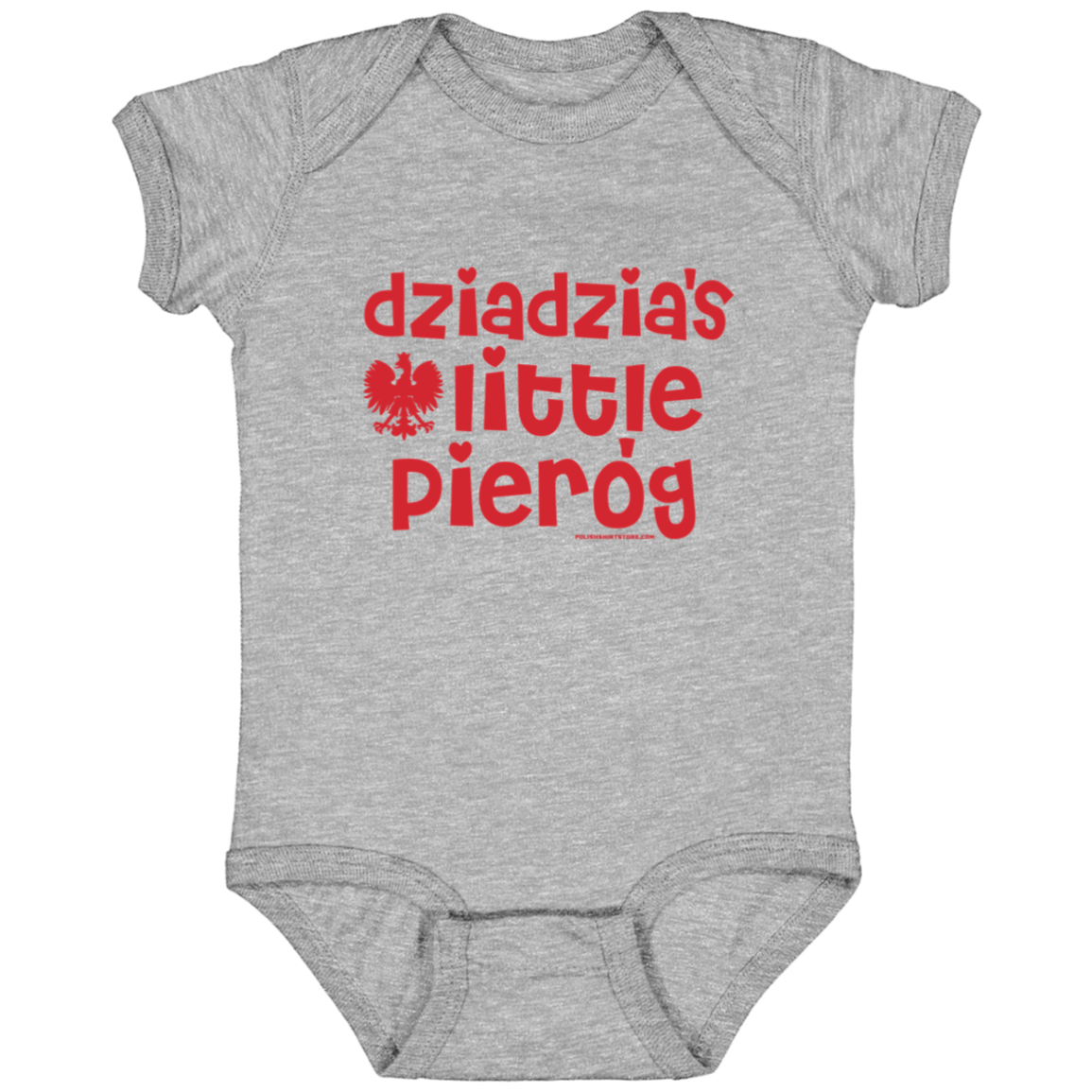 Dziadzia's Little Pierogi Infant Bodysuit Baby CustomCat Heather Grey Newborn