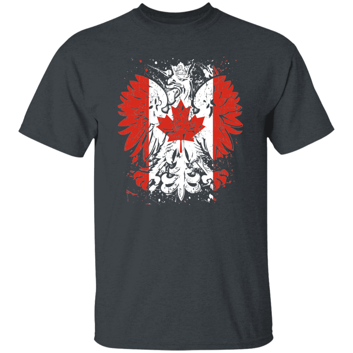 Polish Canadian Heritage T-Shirts CustomCat Dark Heather S