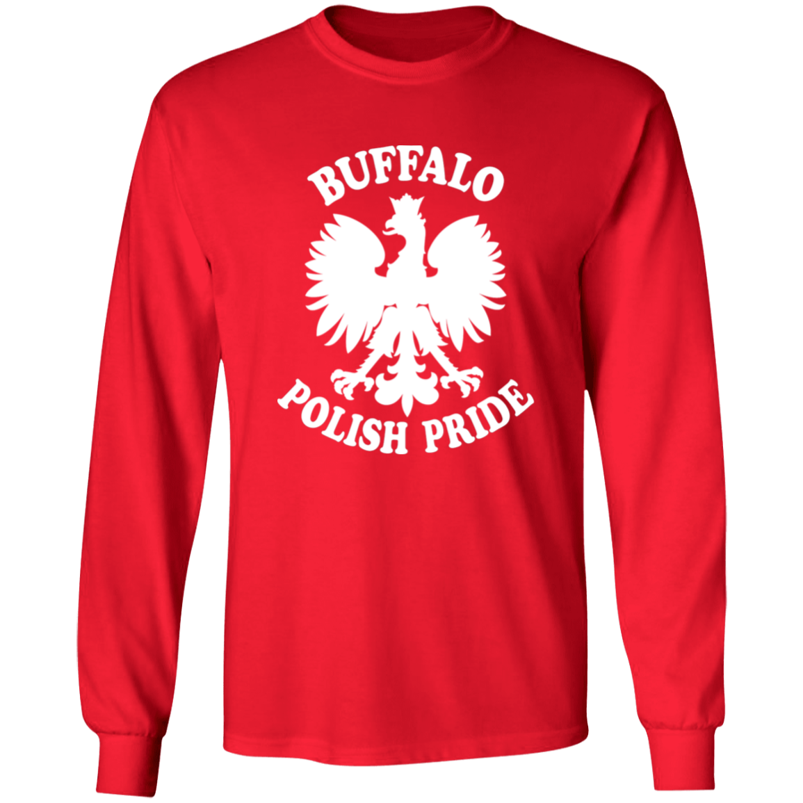 Buffalo Polish Pride Apparel CustomCat G540 LS T-Shirt Red S