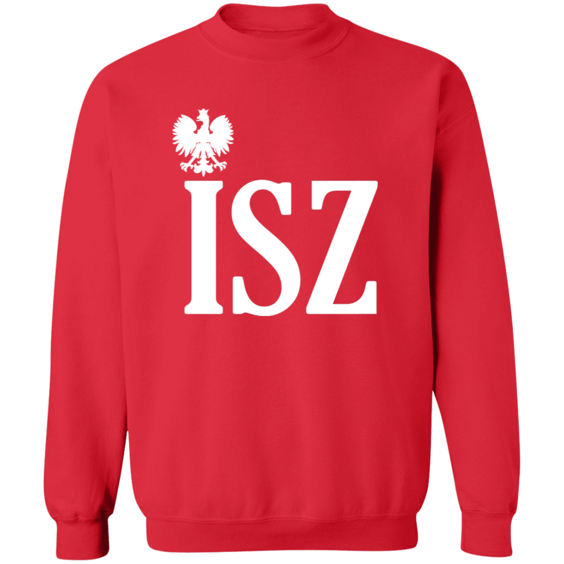 ISZ Polish Surname Ending Apparel CustomCat G180 Crewneck Pullover Sweatshirt Red S