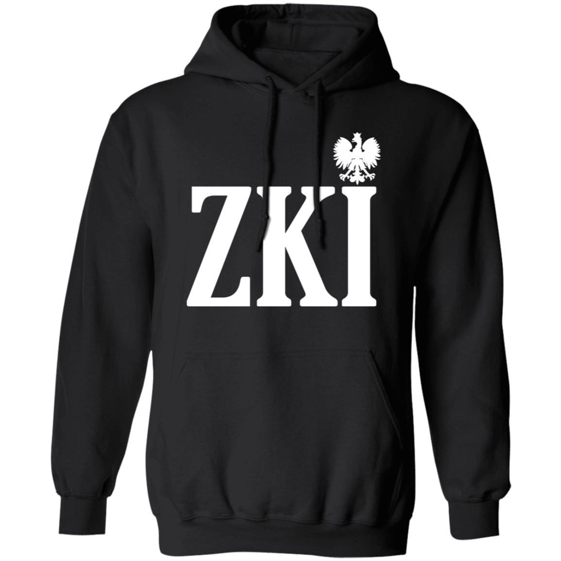 ZKI Polish Surname Ending Apparel CustomCat G185 Pullover Hoodie Black S