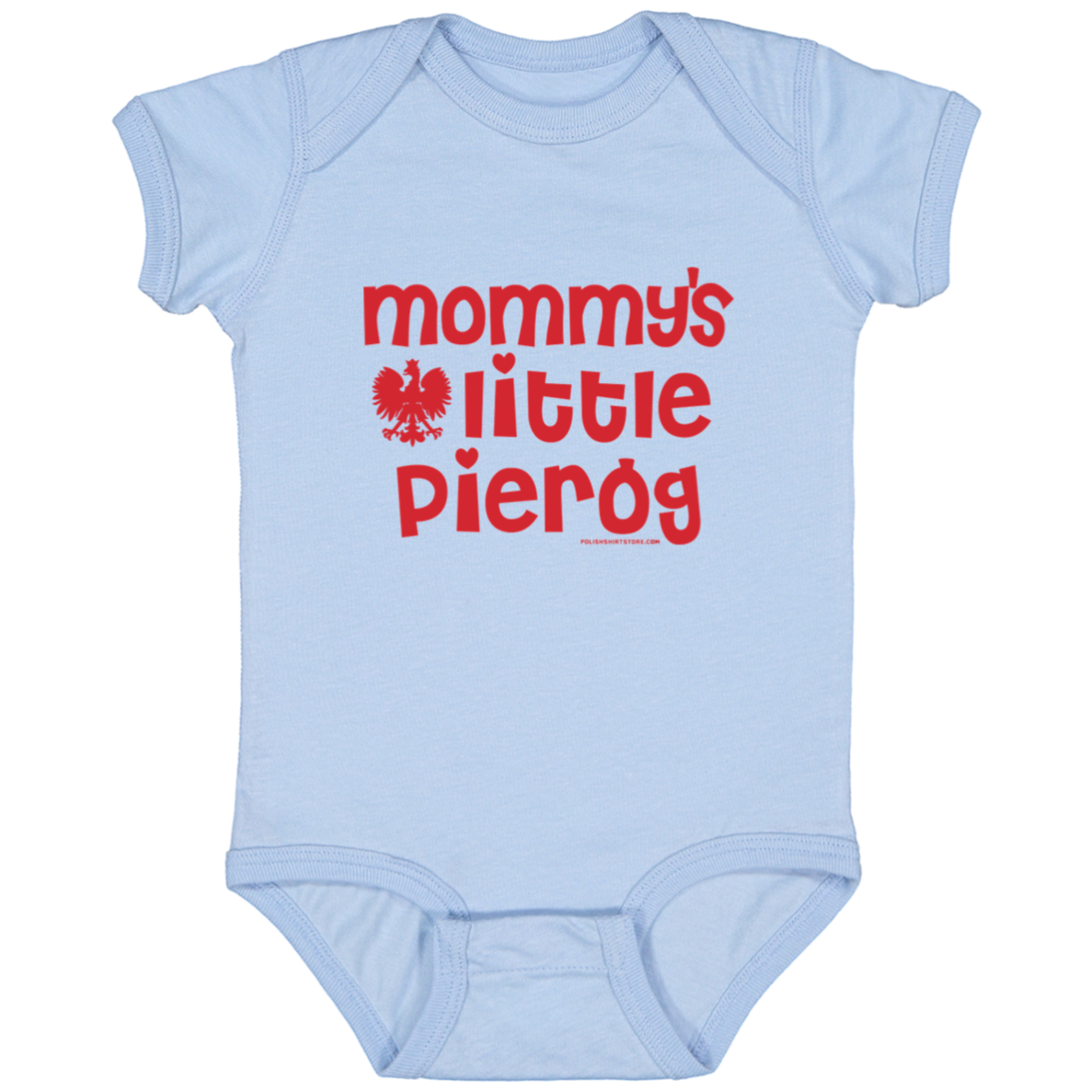 Mommy's Little Pierogi Infant Bodysuit Baby CustomCat Light Blue Newborn