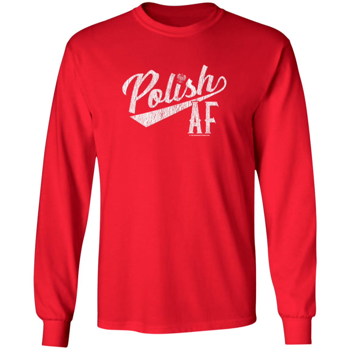 Polish AF Apparel CustomCat G540 LS T-Shirt Red S