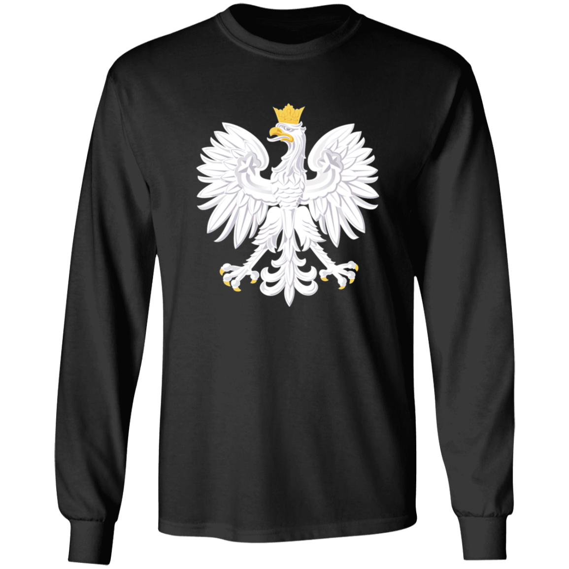 Polish Eagle Long Sleeve Shirt T-Shirts CustomCat Black S