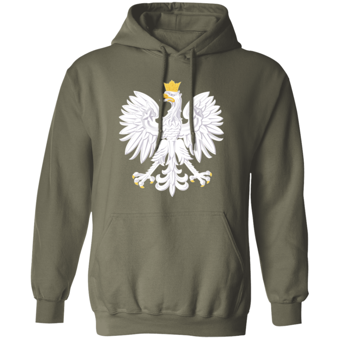 Polish Eagle Hoodie Sweatshirts CustomCat Military Green S