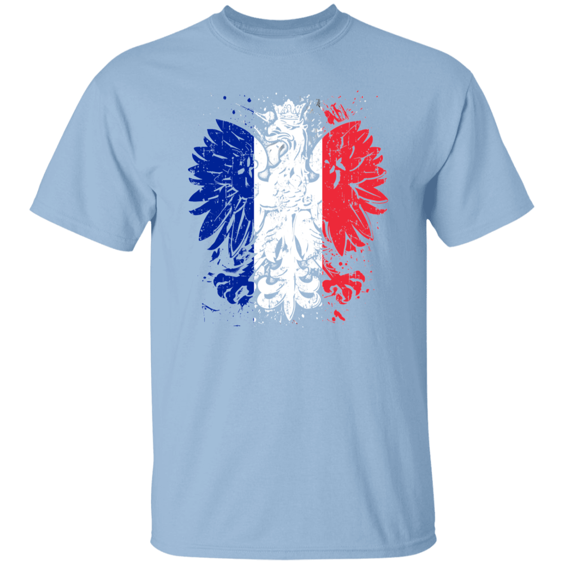 Polish French Heritage T-Shirts CustomCat Light Blue S