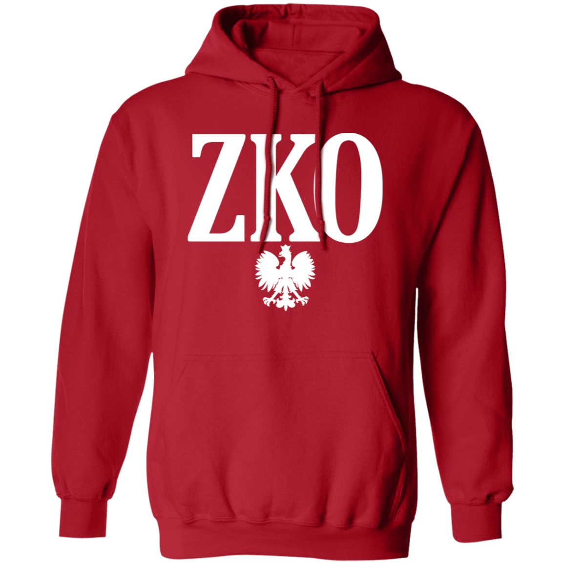 ZKO Polish Surname Ending Apparel CustomCat G185 Pullover Hoodie Red S
