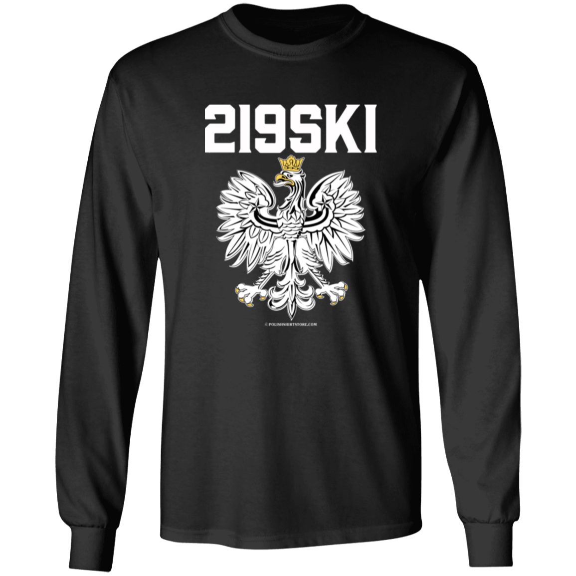 Hammond Indiana | 219 Area Code | 219SKI Apparel CustomCat G540 LS T-Shirt Black S