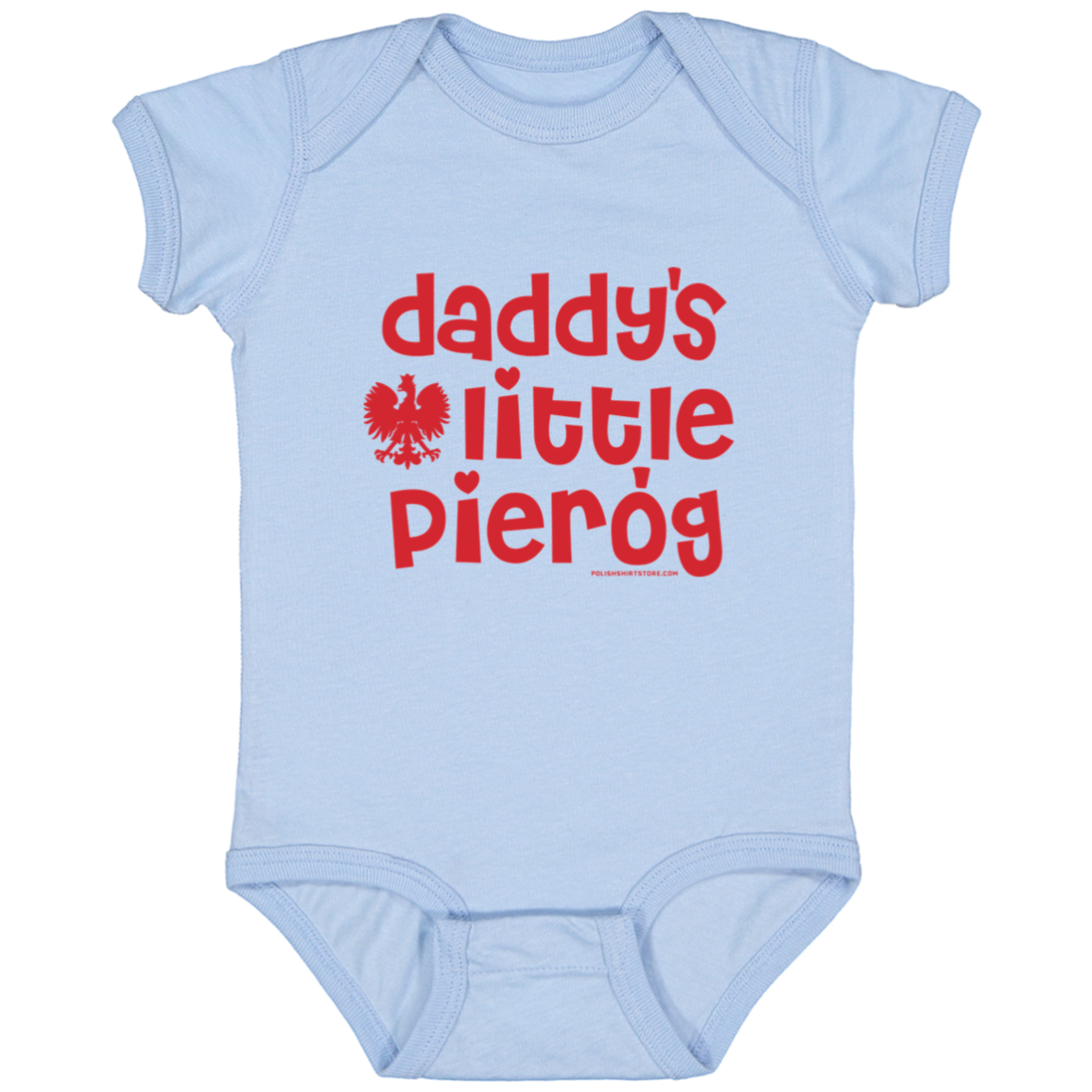 Daddy's Little Pierogi Infant Bodysuit Baby CustomCat Light Blue Newborn