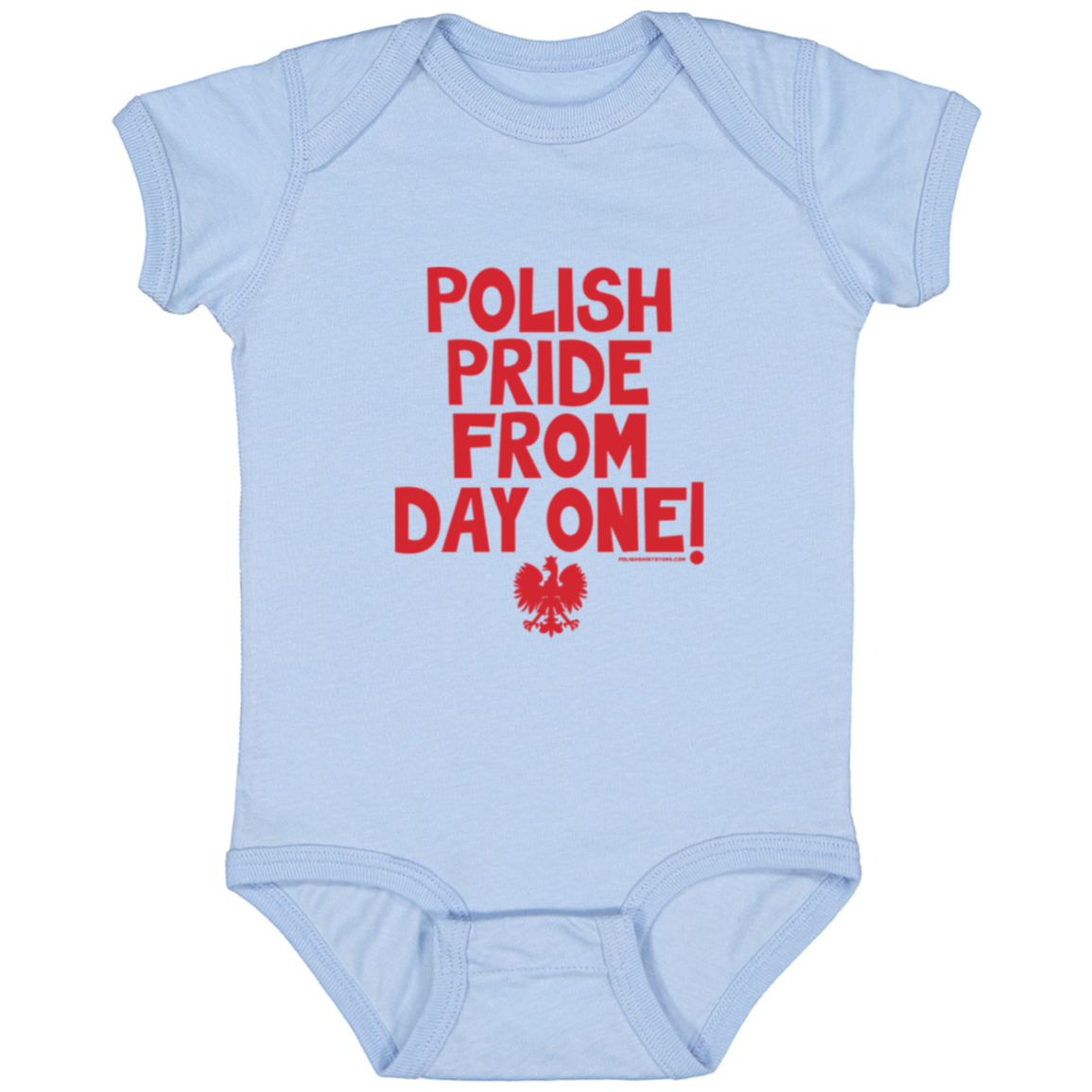Polish Pride From Day One Infant Bodysuit Baby CustomCat Light Blue Newborn