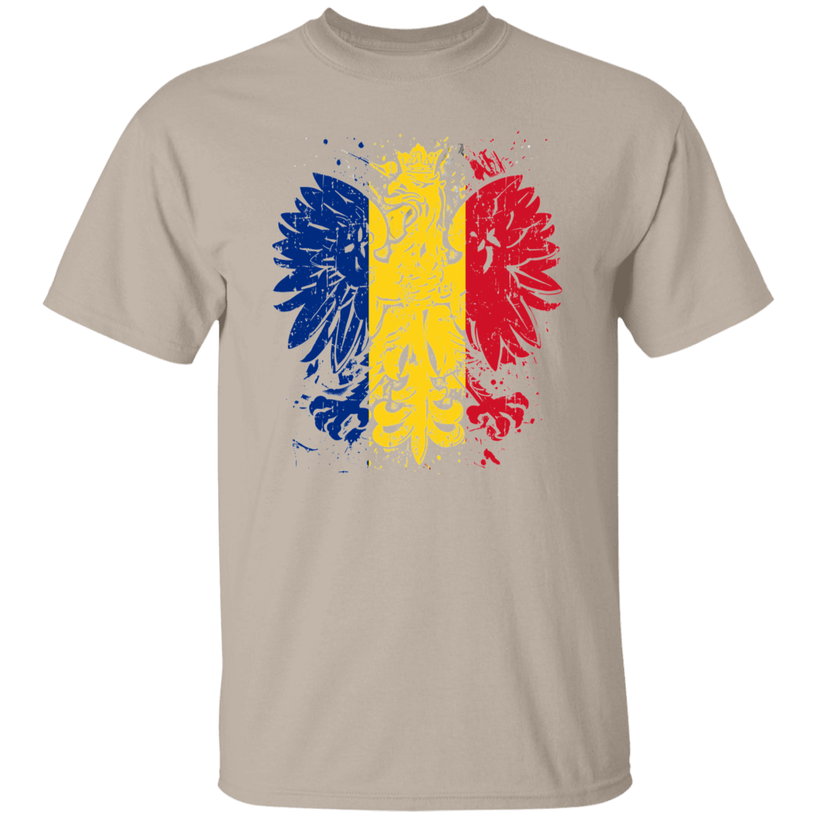 Polish Romanian Heritage T-Shirts CustomCat Sand S