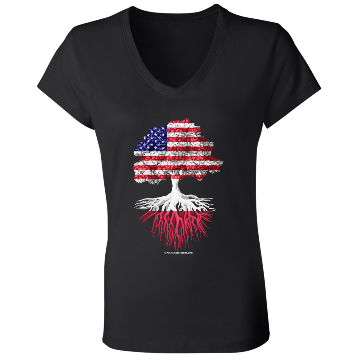 American With Polish Ancestry Family Tree Apparel CustomCat