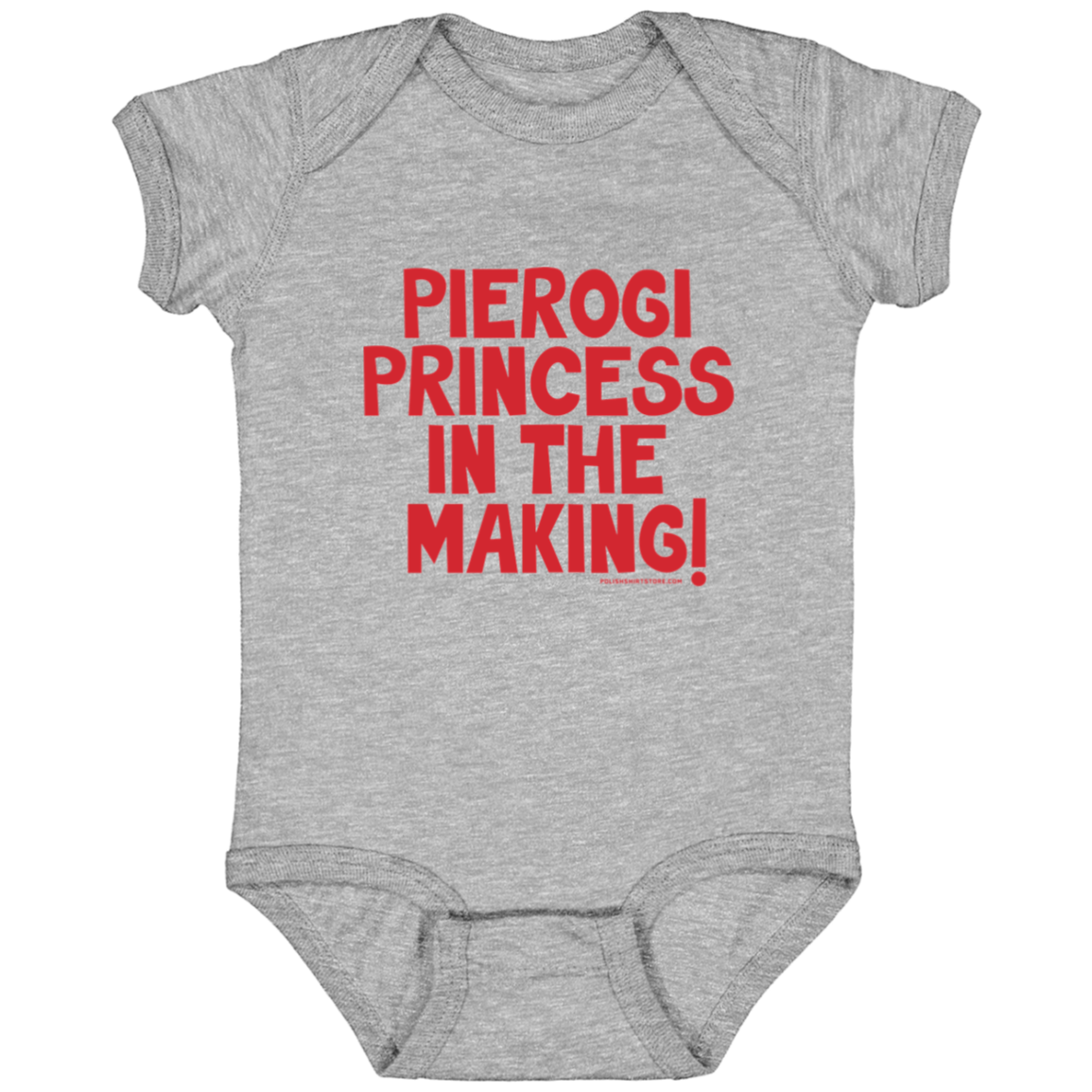 Pierogi Princess In The Making Infant Bodysuit Baby CustomCat Heather Grey Newborn