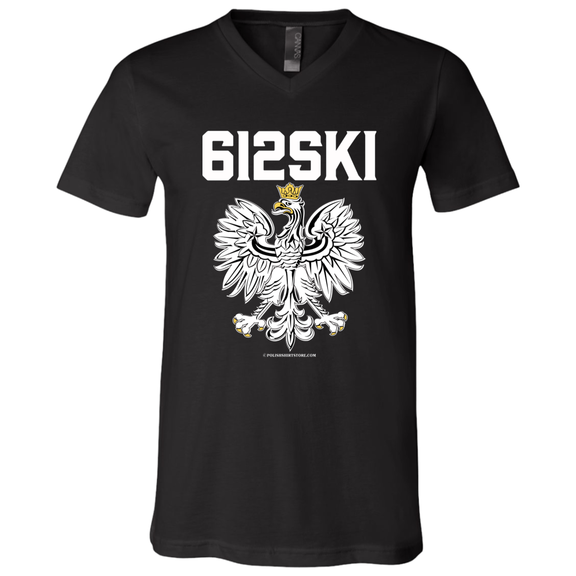 612ski Apparel CustomCat 3005 Unisex Jersey SS V-Neck T-Shirt Black X-Small