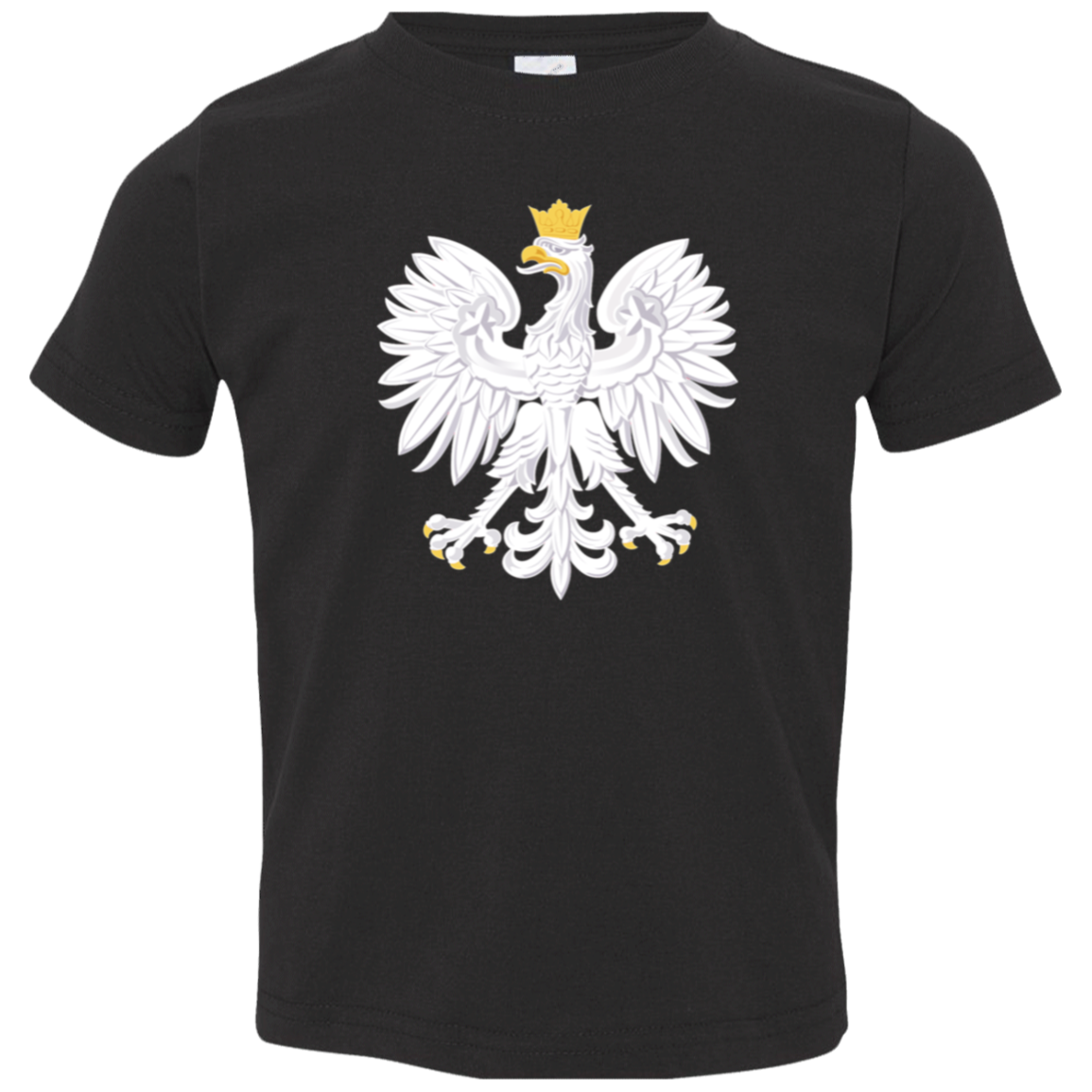 Polish Eagle Toddler Jersey T-Shirt T-Shirts CustomCat Black 2T