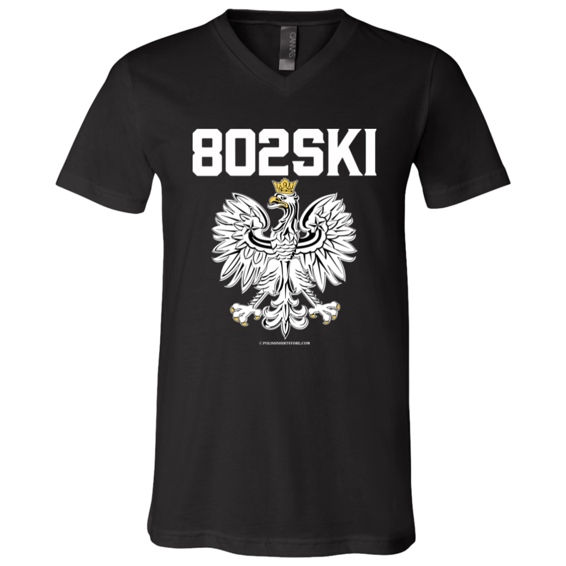 802SKI Apparel CustomCat 3005 Unisex Jersey SS V-Neck T-Shirt Black X-Small