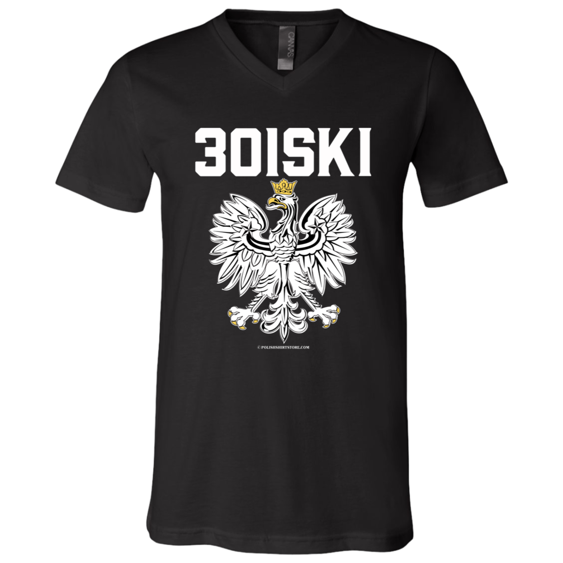 Maryland | Area Code 301 | 301SKI Apparel CustomCat 3005 Unisex Jersey SS V-Neck T-Shirt Black X-Small