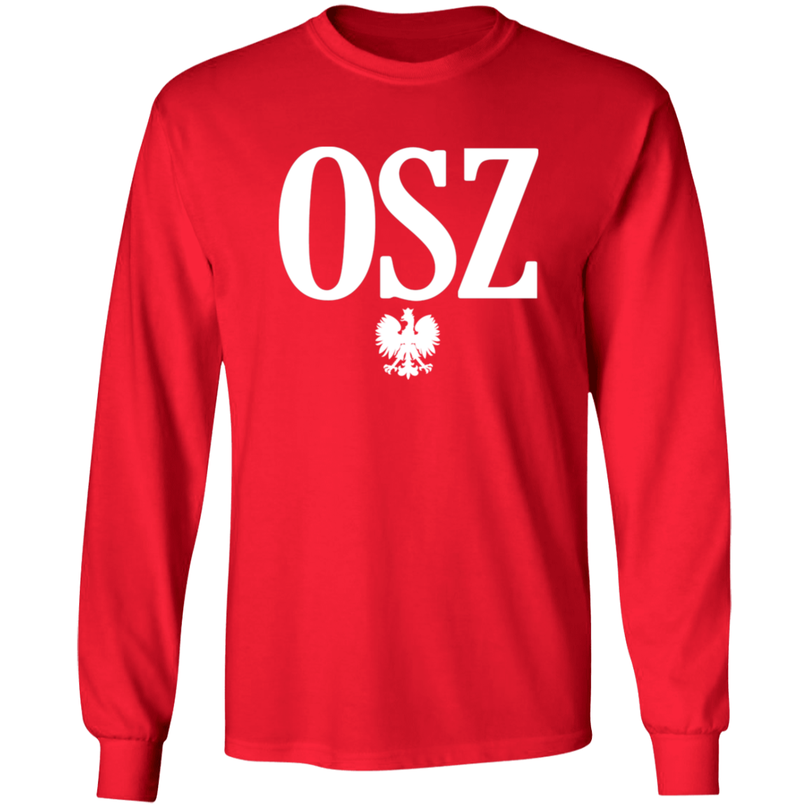 OSZ Polish Surname Ending Apparel CustomCat G540 LS T-Shirt Red S