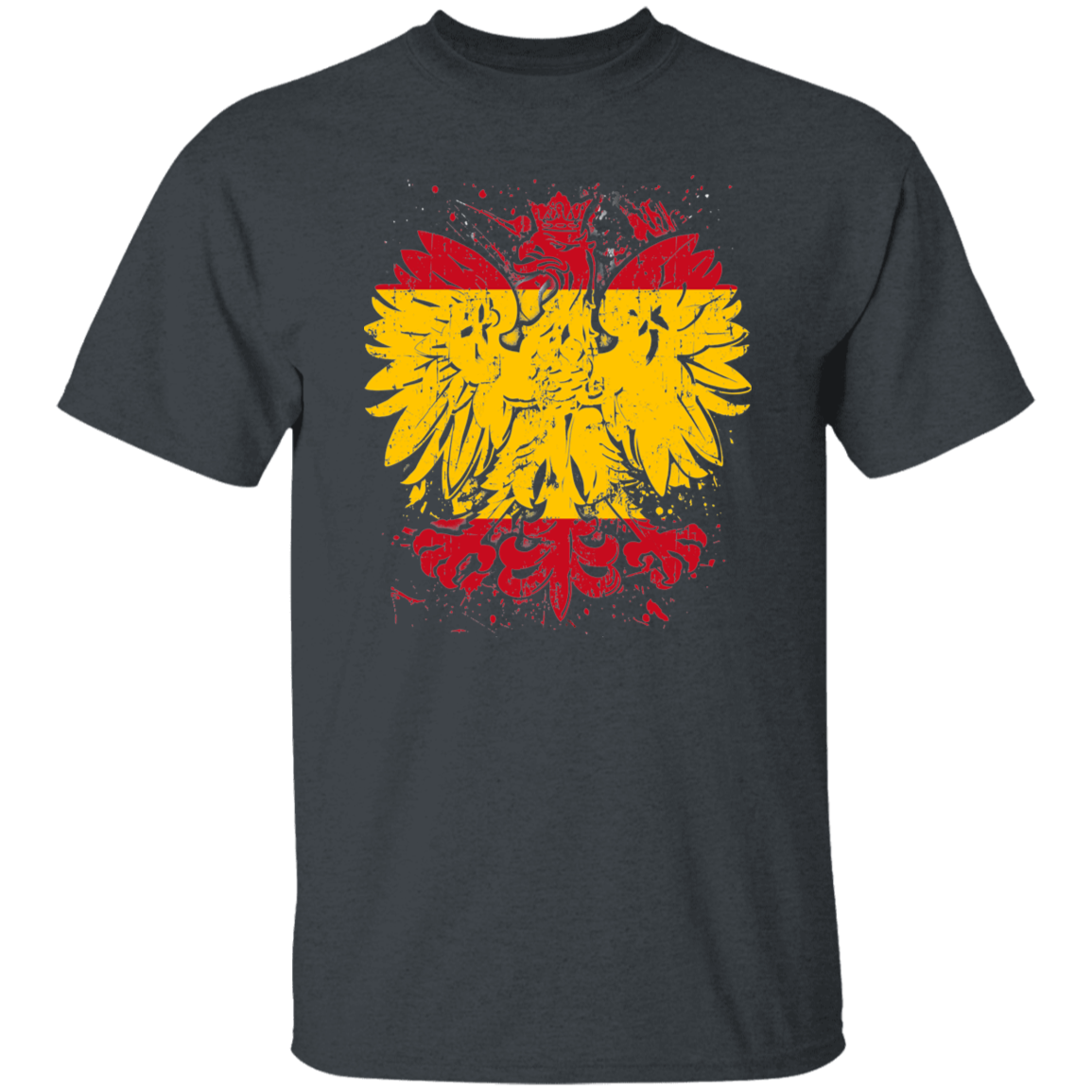 Polish Spanish Heritage T-Shirts CustomCat Dark Heather S