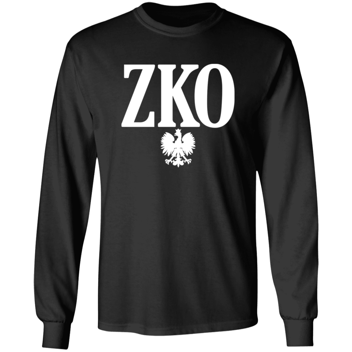 ZKO Polish Surname Ending Apparel CustomCat G240 LS Ultra Cotton T-Shirt Black S