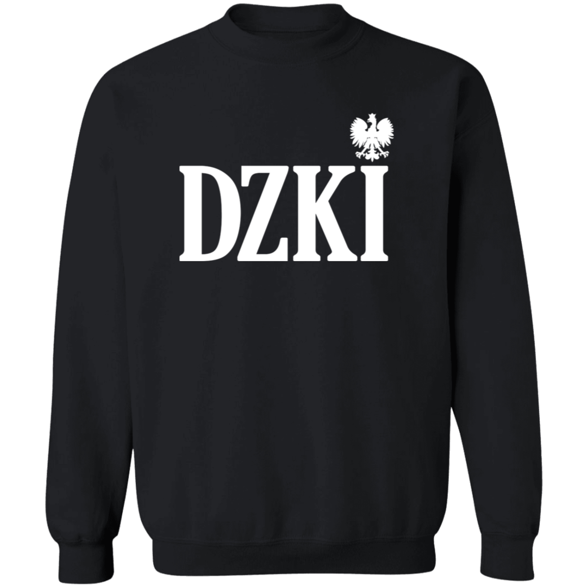 DZKI Polish Surname Ending Apparel CustomCat G180 Crewneck Pullover Sweatshirt Black S